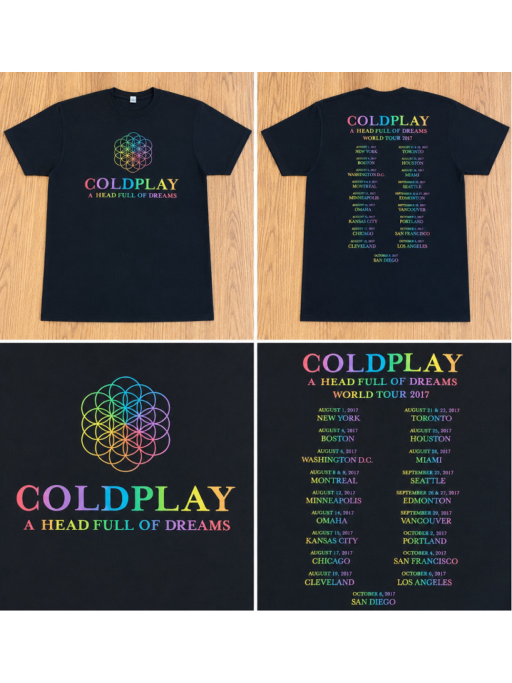 Men's Next Level Apparel Coldplay A Head Full Of Dreams Tour Tee, Size S, Black
